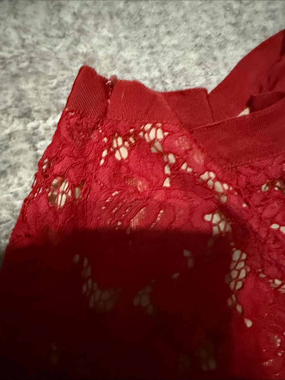 Lace Ruffle Mini Skirt - Red - Picture 4 of 4